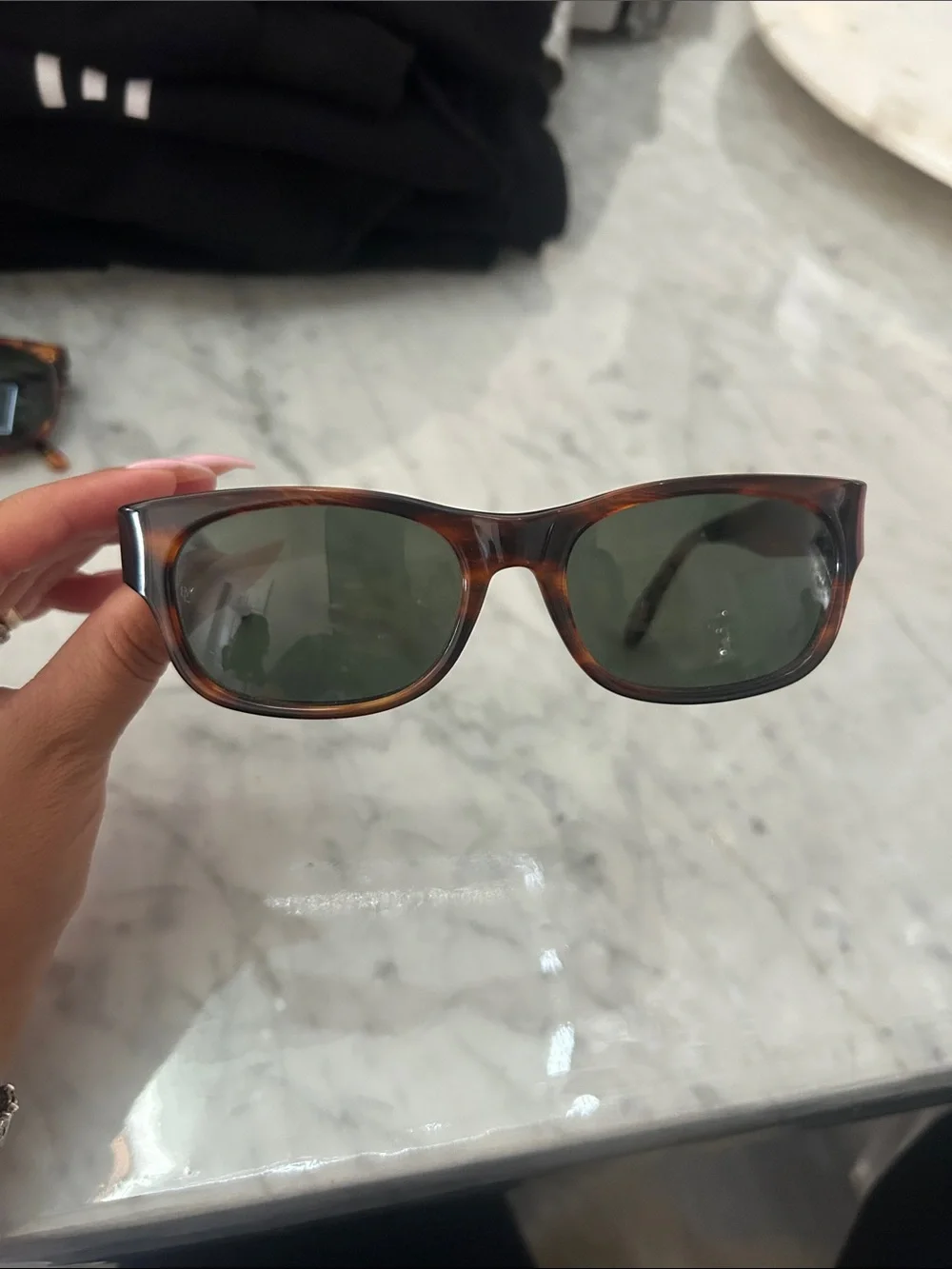 Ray-Ban Vintage Tortoiseshell Frame Sunglasses with Green Lenses